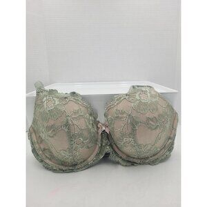 Victoria Secret Size 32DDD Green Pink Lace Dream Angels Lined Demi Bra